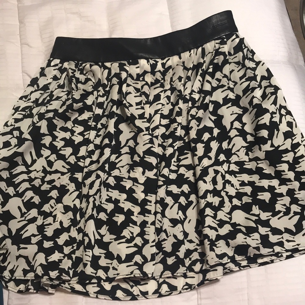 Black and white patterned skirt